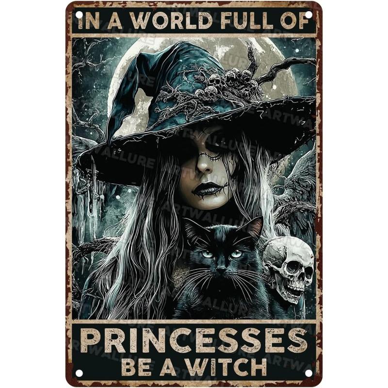 Halloween Metal Wall Sign Spooky Decor 20x30cm