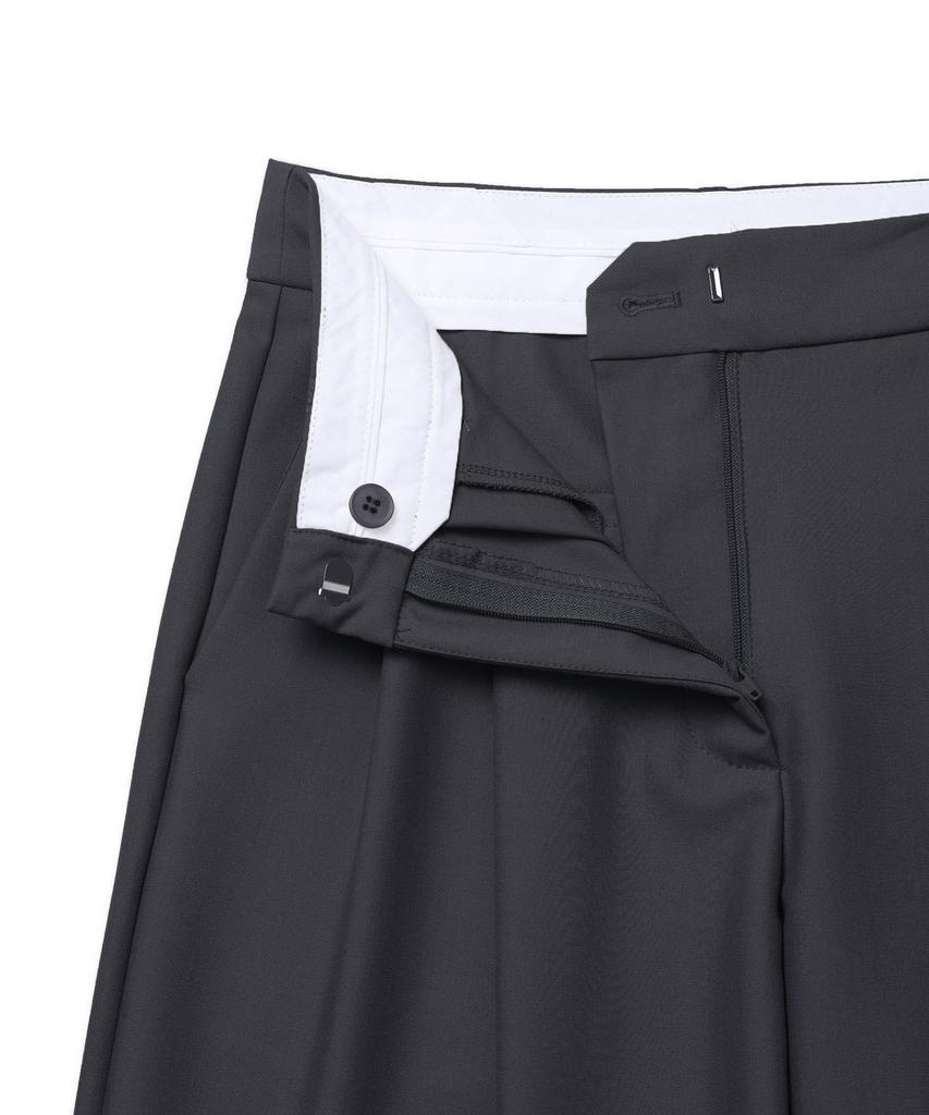 Michikoleondeonkosino Relaxed Double-Pleat Wide Slacks Charcoal