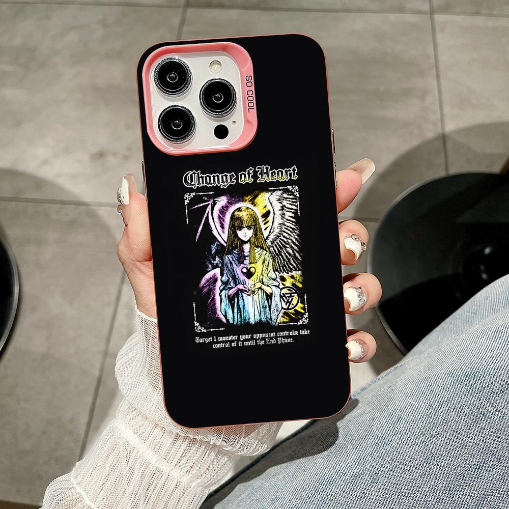 

Yugioh Change of Heart Phone Case for iPhone 17 16 15 14 13 12 11 X XR XS Air Pro Max Plus Pink Colorful Silver Cover iPhone 15 Pro Max