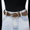 Modischer Retro-Ledergürtel mit Nieten für Damen - Modisches Taillenaccessoire im Streetstyle