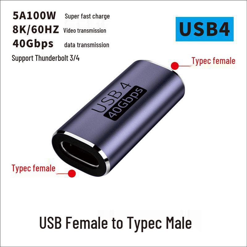 USB Type-C samec na samici 90° pravý úhel vertikální adaptér - kompatibilní s Thunderbolt 3