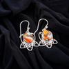 Orange Copper Turquoise Gemstone 925 Sterling Silver Elegant Jewelry Earrings EE-40-35