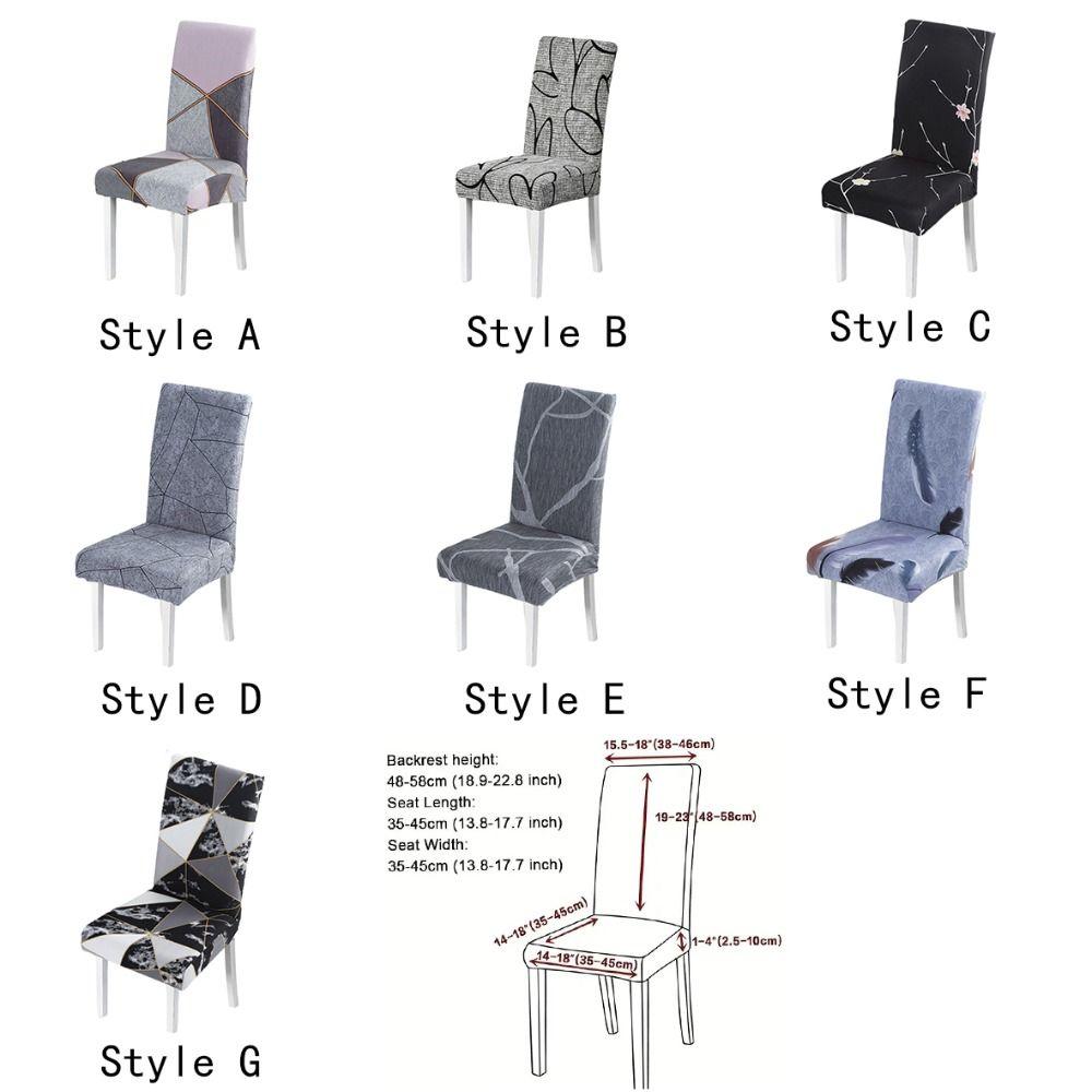 Stretch Seat Cover Elastic Chair Protecter Practical Printed Dining Chair Cover Banquet