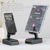 360° Rotating Phone & Tablet Stand with Bluetooth Speaker, RGB Lights, and Hi-Fi Desktop Amplifier