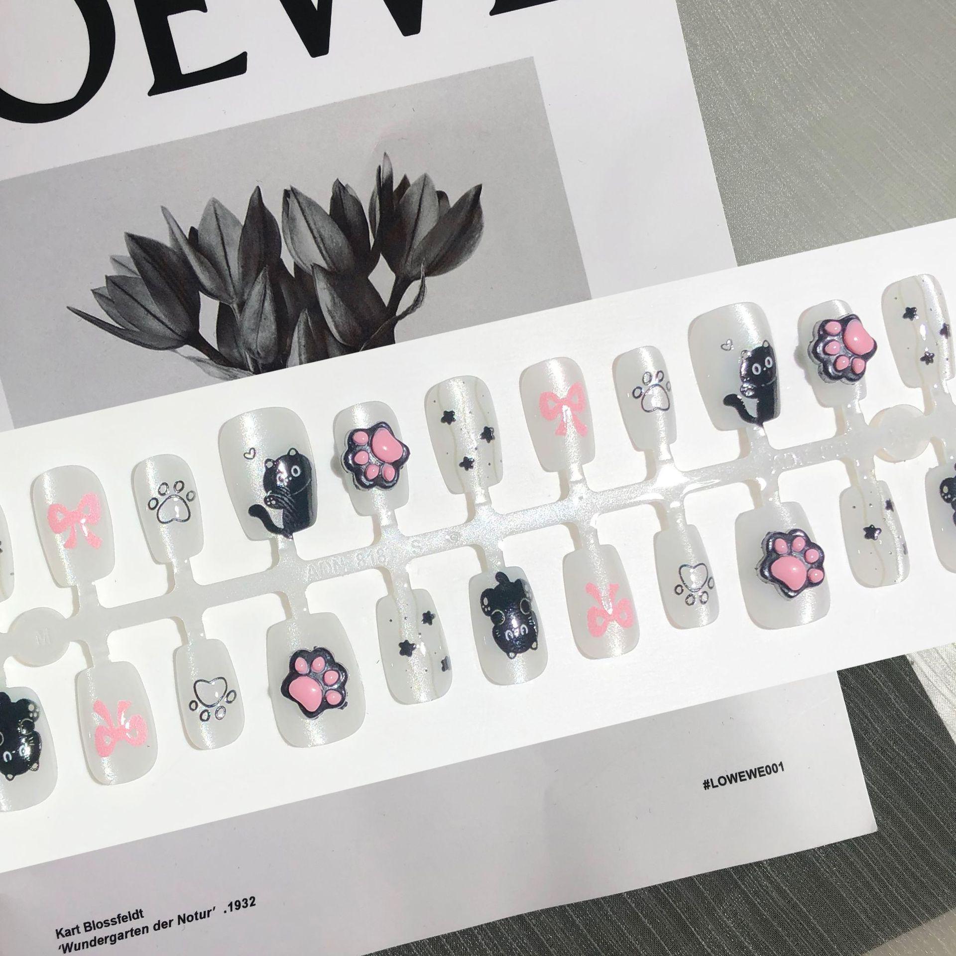 

Носимые 3D кошачьи лапки для ногтей - Милый короткий мультяшный дизайн [30 штук]