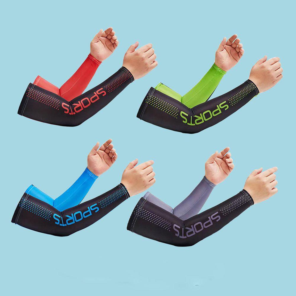 

Running Outdoor Sunscreen Summer Pattern Silk Sleeves UV Protection Man Arm Warmers Man Gloves синий