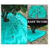 Durable PE Leaf Gathering Mat Landscape Tarp for Trimming Garden Pruning with Hole & 4 Heavy Duty Yard Cleanup Corner Buckles Shrub Trimmings