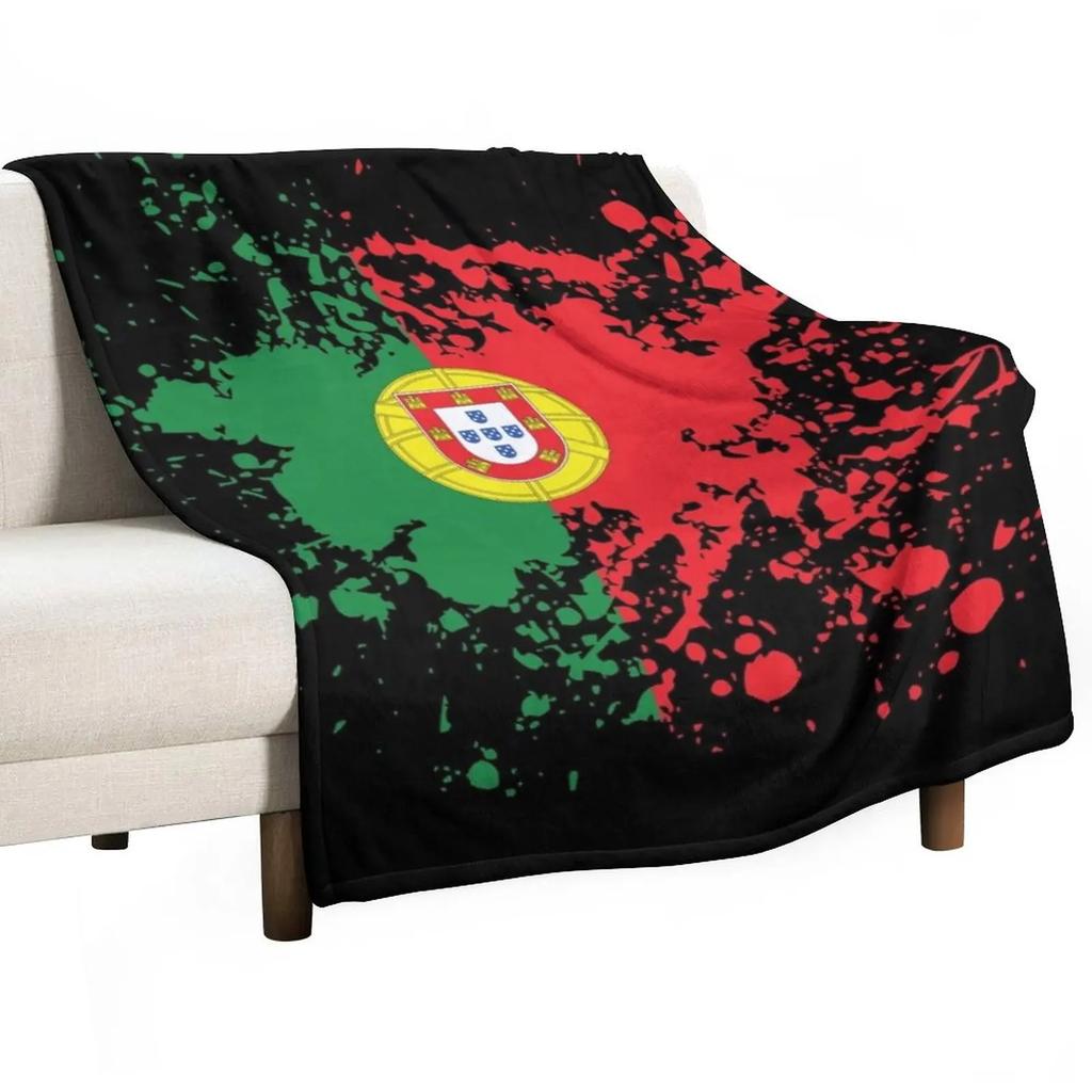 Portugal Souvenir Landmark, Portugal Flag Travel Throw Blanket Large Blanket Wednesday Soft Big Blanket Designer Blankets