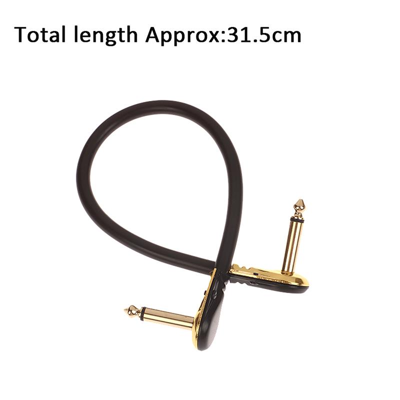 Anti-Noise Guitar Patch Cable 15/20/30Cm 1/4" Right Angle Oxygen-Free Audio Line For Guitar Effects Pedal Instruments Jack Plug