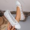 Mode 2025 Frühling Sommer Einzelne Schuhe Damen Flacher Mund Mesh Spitze Atmungsaktiv Flache Sohle Vielseitige Ballerinas Freizeitschuhe für Damen