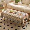 Cotton Yarn Tassel Dining Table Cloth Bohemian Style Double Printed Tablecloth Home Decoration Multifunctional Cover Cloth Towel