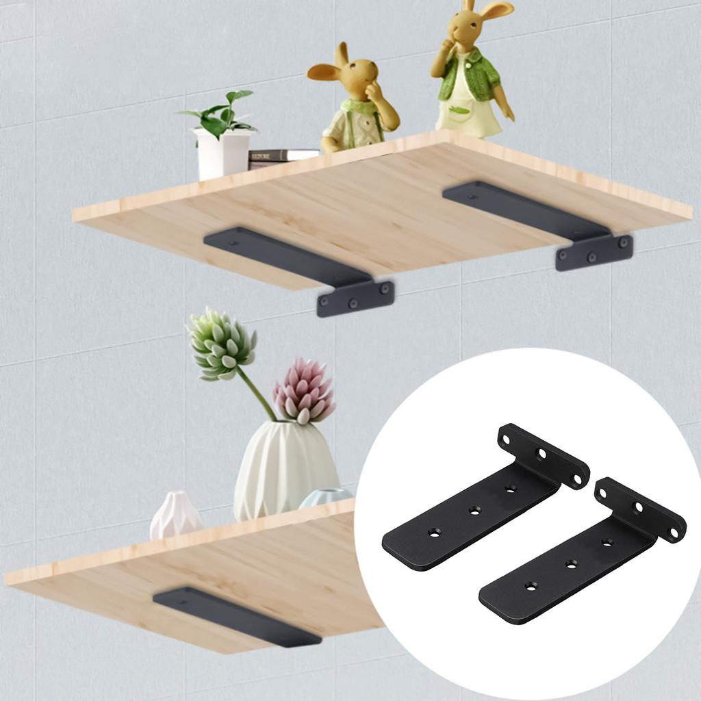 2pcs Wall Mounted Floating Triangle Shelf Bracket Heavy Duty Support for Kitchen Bathroom Living Room Storage Organizer