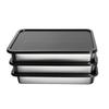 3Pcs Stainless Steel Food Storage Tray with Lid Barbecue Pan Practical Kitchen Serving Plate  Picnic