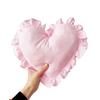 1 cute heart-shaped satin cushion pillow with ruffled edges ultra soft plush home decoration suitable for baby room decoration
