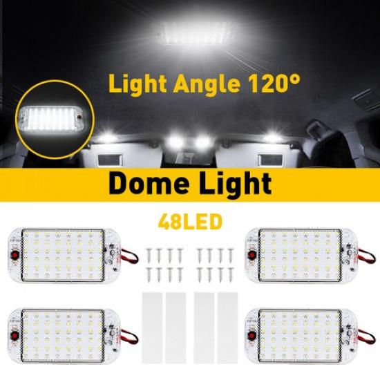4x 48 LED 12V Car Interior Roof Light Ceiling Dome Lamp RV Camper Trailer Truck