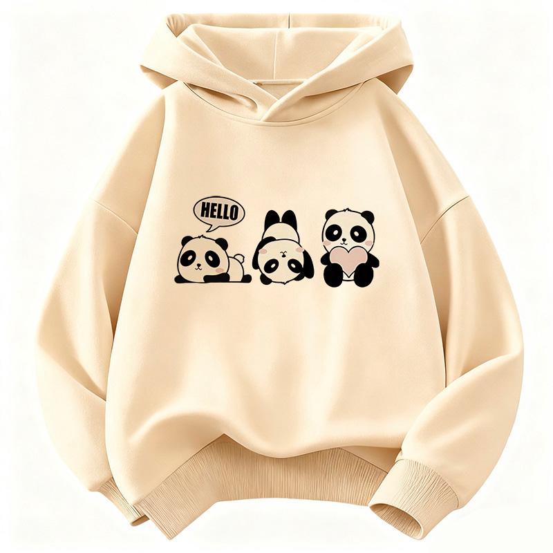 Adorabile Felpa con Cappuccio Divertente Panda per Bambini Felpa con Cappuccio per Ragazzi Ragazze Felpe Casual Abbigliamento