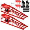 2-Piece Hydraulic Car Ramps, 5T Capacity, Adjustable Height for Home Garage Vehicle Repair and Oil Changes