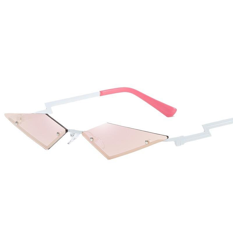 New fashionable frameless sunglasses, women's trendy European and American personalized color film, street sunglasses, metal sunglasses S