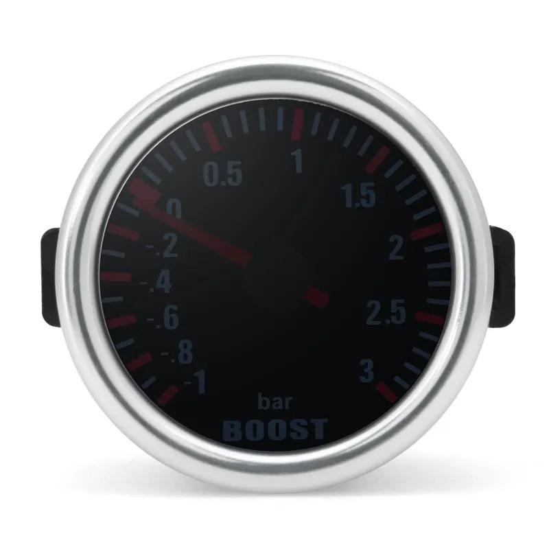 3.0 BAR Universal Smoke Len Turbo Boost Mechanical Car Wthie LED Gauge -1~0~3Bar Turbo Boost Meter 12V