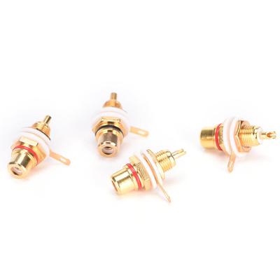 10PCS RC Female Chassis Panel Mount Jack Socket Connector 24K Gold Plated Hot Sale