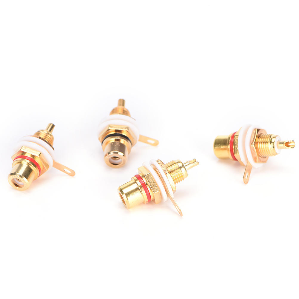 Hot Sale 10PCS RCA Female Chassis Panel Mount Jack Socket Connector 24K Gold Plated Hot Sale