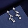 Fine Jewelry 925 Sterling Silver Earrings Inlaid with Zircon Crystal Flower Earrings Charm Jewelry for Women Gift Engagement