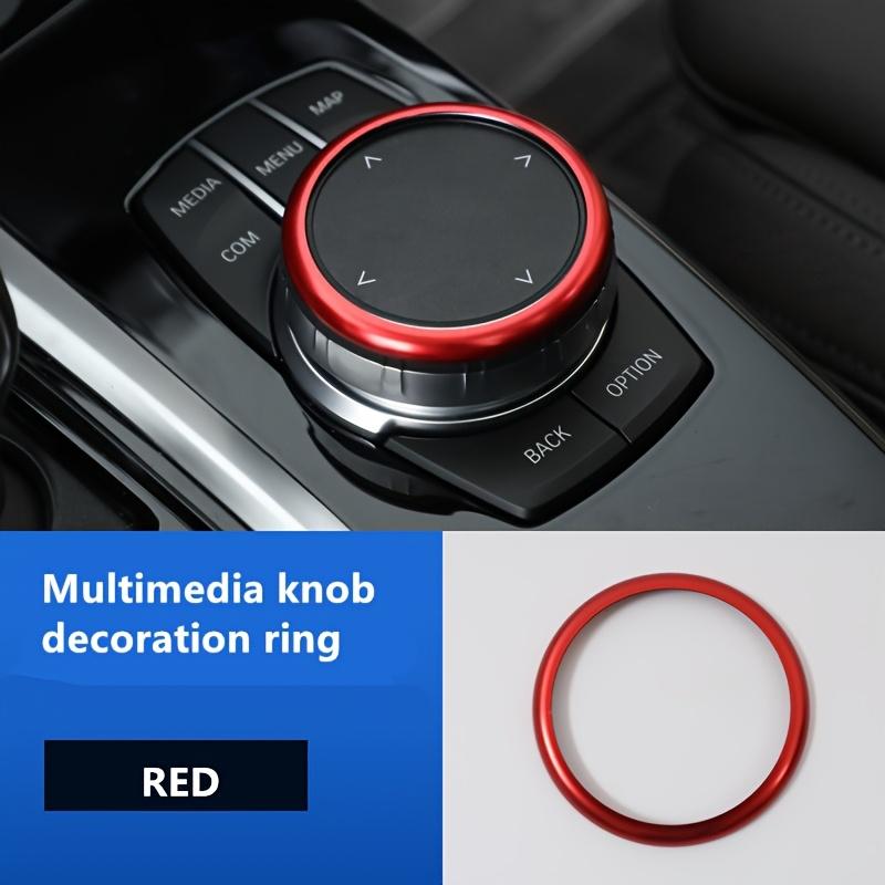 

Premium Aluminum Alloy Car Interior Kit - Fit Multimedia Knob Decor for BMW 5, 1, 2, 3, 7 Series & X Models красный