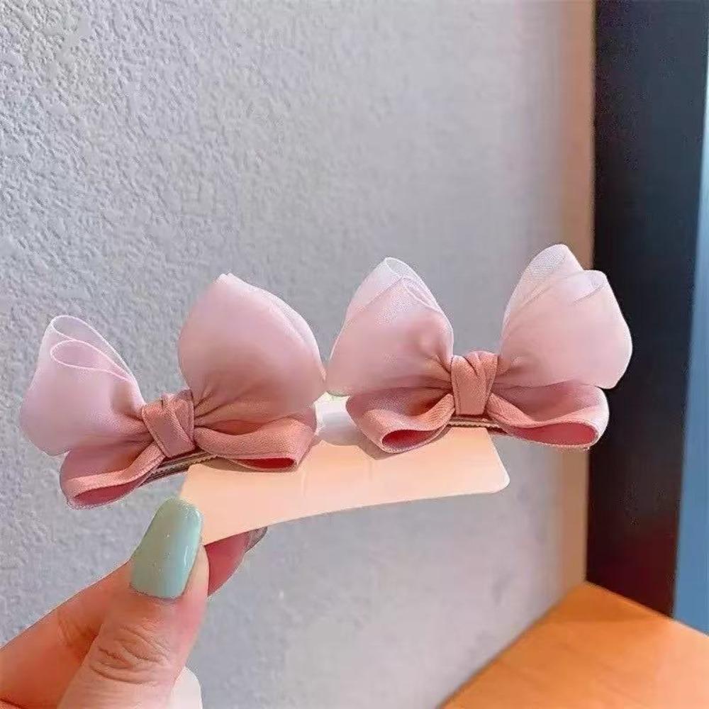 

2 шт. Шпильки для волос з бантом з желеподібної пряжі, Мила шпилька-качка для малюка рожевий