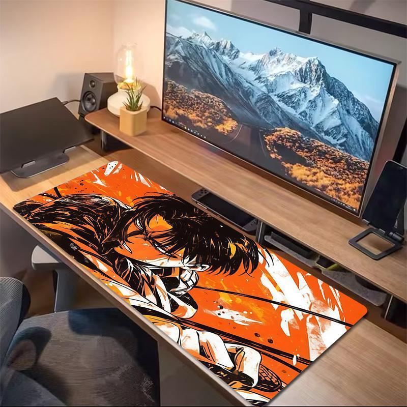 Levi Ackerman Print Cushion Non-slip Laptop Tablet Big Mousepad XXL Mat Mini PC Playmat With Lock edge