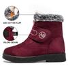 Women's High-Top Thermal Snow Boots with Velcro Fastening Fleece-Lined Women's Boots Casual Women's Shoes Autumn Style
