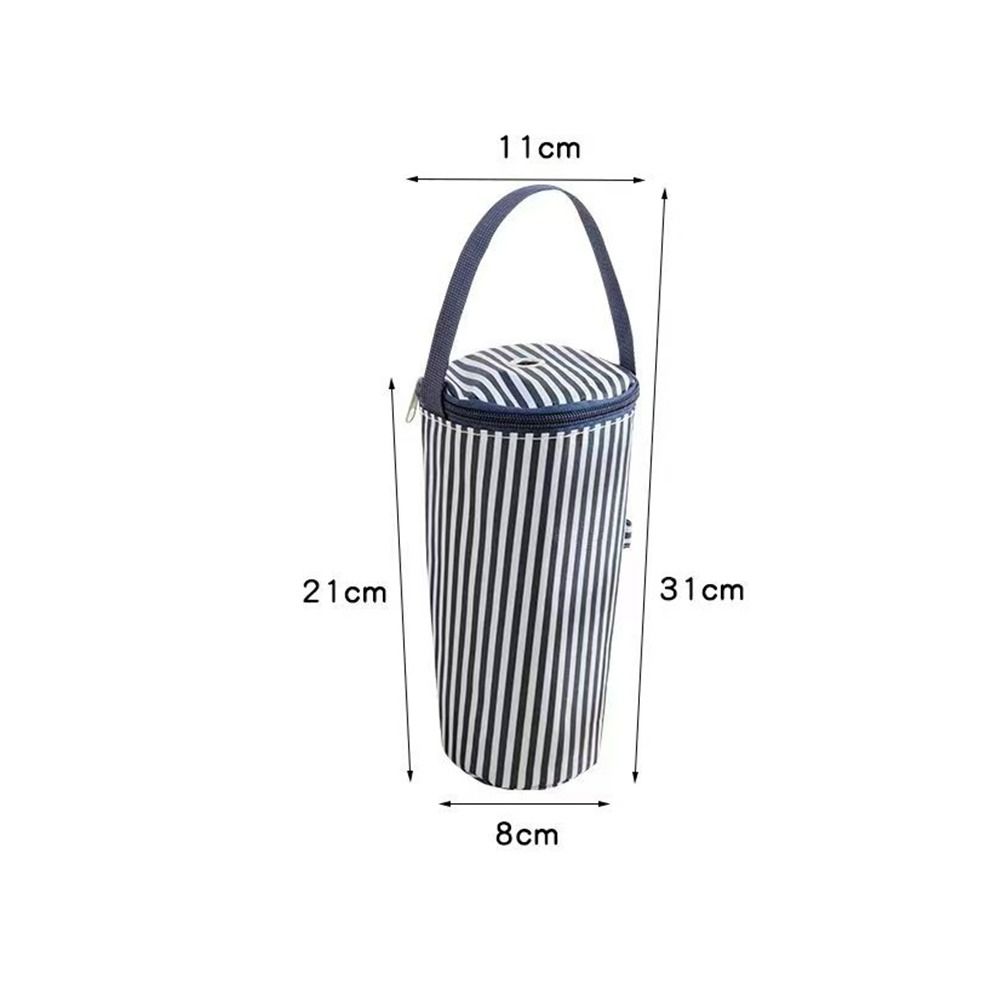 Cloth Bubble Tea Cup Sleeve Striped Pattern Thermal Insulation Drink Cup Carrier Portable Structure Carry Handle