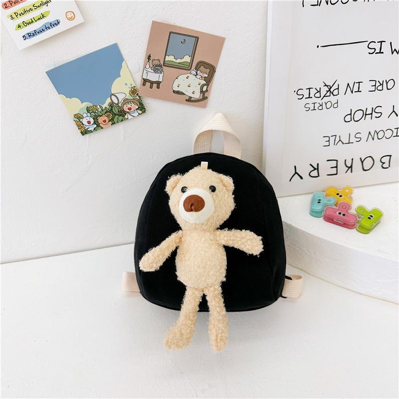 Adorable Children's Cute Bear Backpack Lightweight Canvas Mini Bag For Kids School