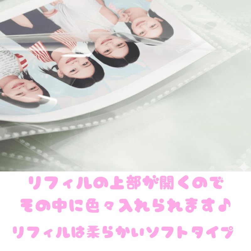 Transparent Purple Sticker A7 Includes 10 Clear Refills for Heisei Bonbon Drop Stickers Book, Binder, (Purple)
