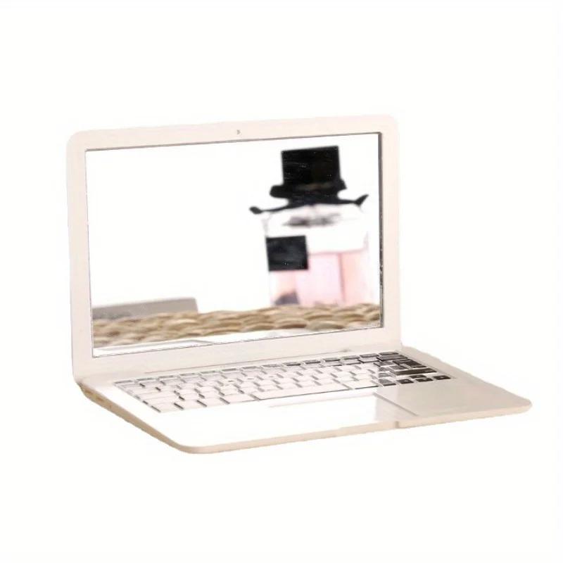 1PC Mini Portable Mirror Laptop Design Portable Folding Small Makeup Mirror
