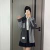 New TB women's shirt spring and autumn high-end casual versatile left and right color matching lapel zipper shirt jacket