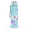 1PC Light Purple Butterfly Floral Print 750ml Color Plastic Sports Water Bottle Leakproof Flip Straw Lid Suitable for Sports Office Home Use