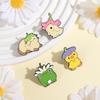 Xiaomi Duck Wear Eggplant Hat Frog Wear Daisy Hat Enamel Pins Brooch Cute Animal Brooches Backpack Lapel Badge Jewelry Gift for Friends