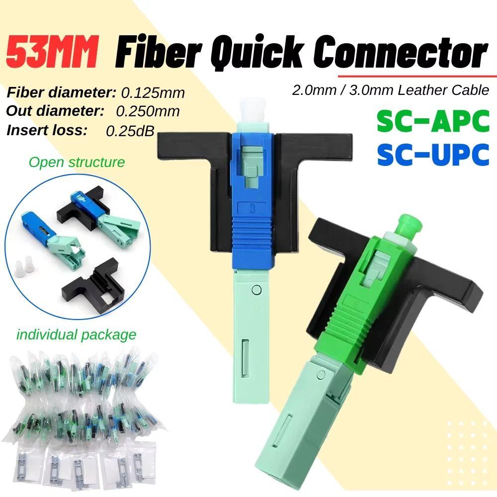 10Pcs Reusable SC UPC Fiber Optic Quick Connector Embedded Single-Mode Connector  Telecommunication