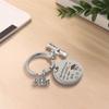 2024 Graduation Doctoral Cap Stainless Steel Engraved Keychain Rings Key Holder Inspirational Language Creative Gift Accessories