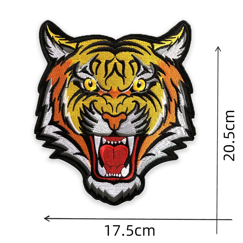 Tiger Head Embroidery Patch - Fashionable Large Applique for Coat Back Repair