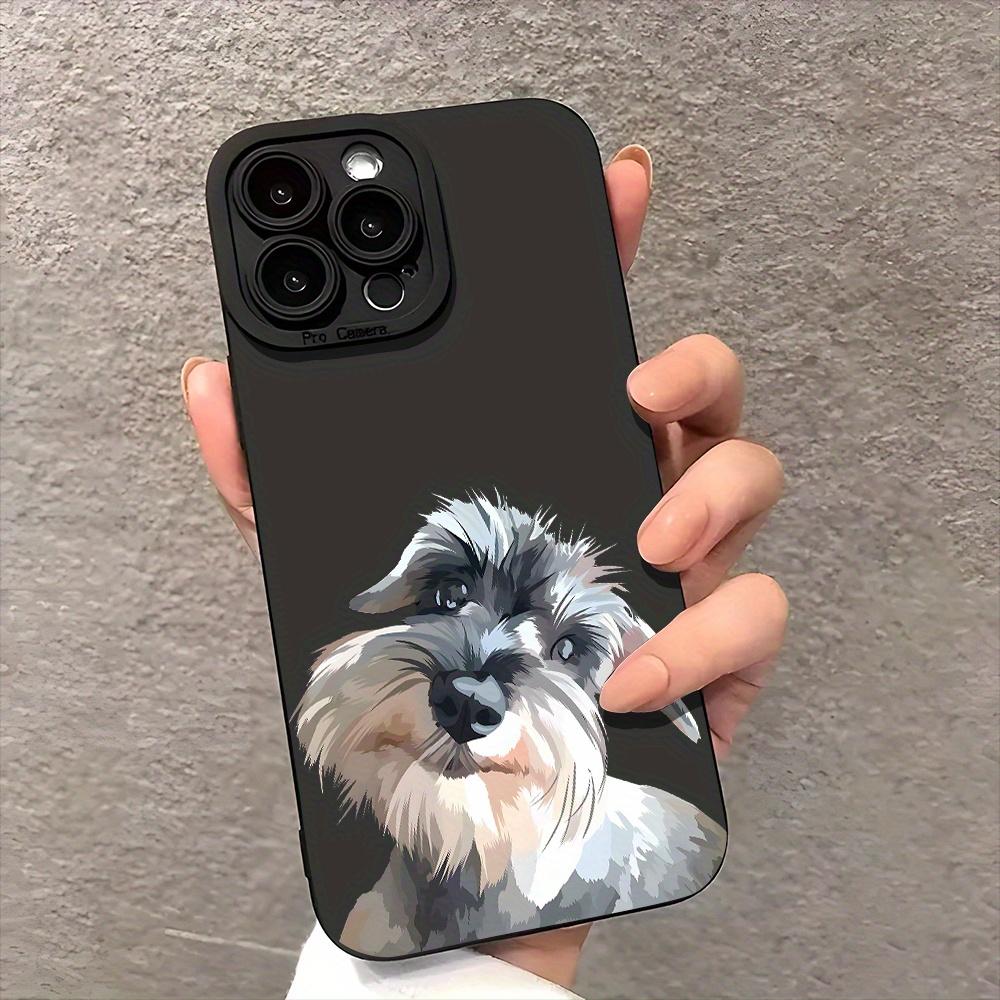 Cute Schnauzer Dog Aesthetic Phone Case for iPhone 17 16 15 14 13 12 11 Pro/ Max/Plus Anti-fall and Shock