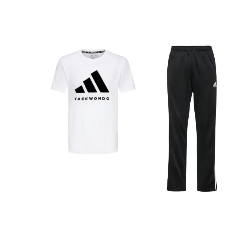 

Adidas Round Neck Letter Short Sleeve Top And Elastic Long Pants Casual Sports Set Men Sets TR30PR-BW+ADICLTS24TK-WB S