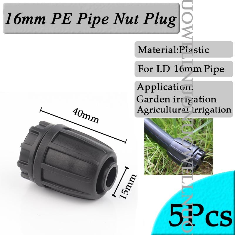 5pcs 16mm Garden Irrigation Tube Connector POM Watering Hose Nut Elbow Tee Connectors Agricultural irrigation PE Pipe Joints