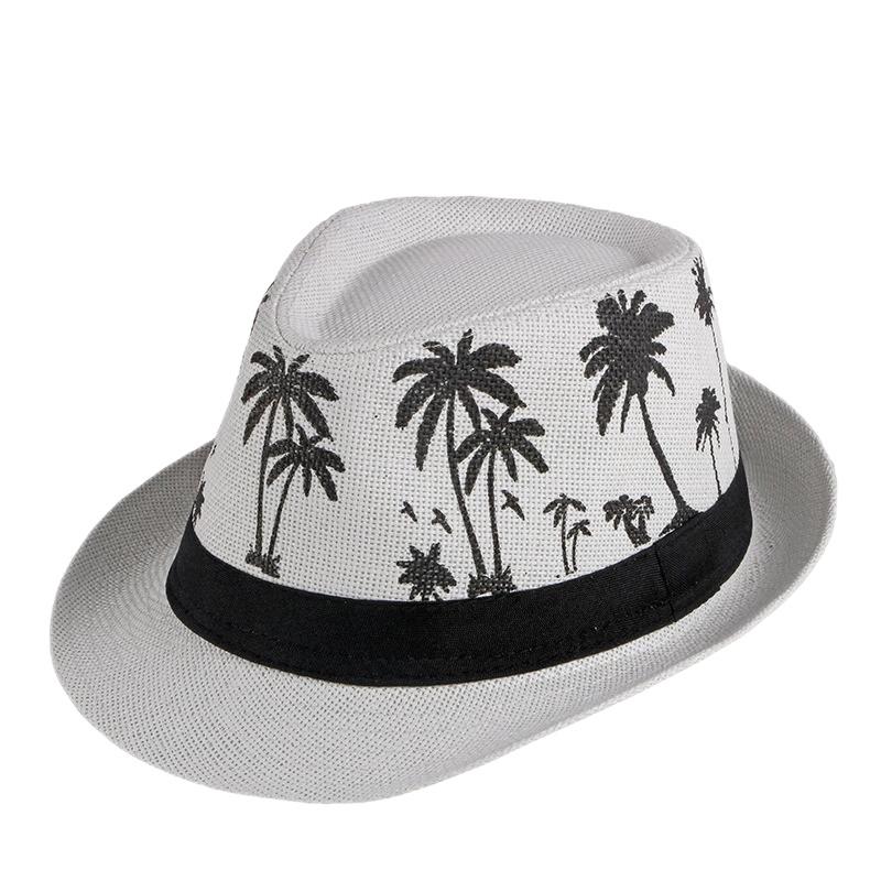 2025 New Korean Trendy Sun Hats British Top Hat Women's Men's Grometric Straw Hat Belt Jazz Hats Couple Beach Hat Fedoras Cap