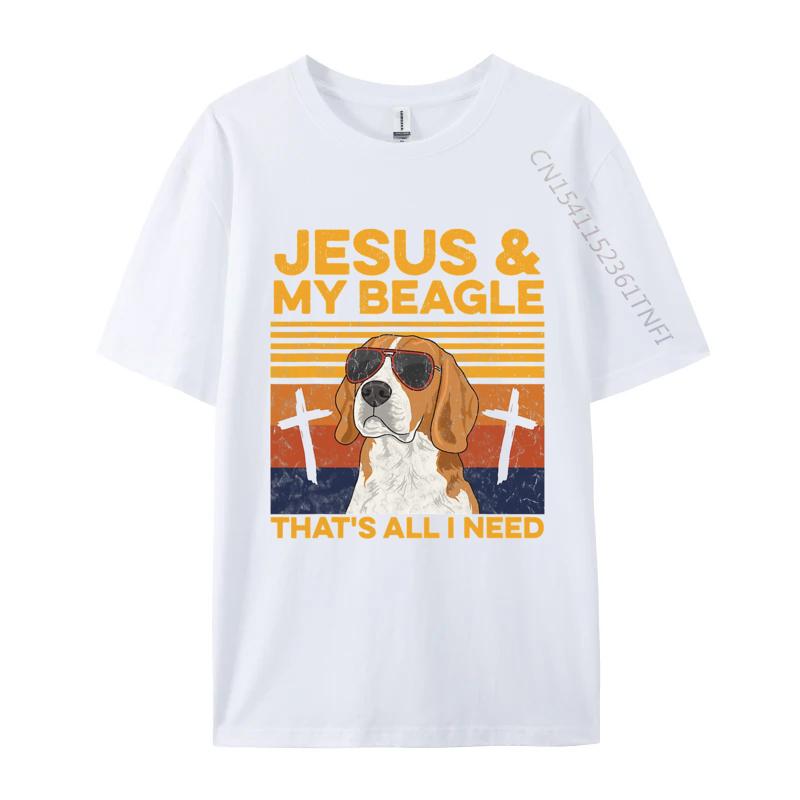 Jesus And My Beagle Tshirt Dog Owner TShirt Unisexs 100 Cotton Designer TShirts Streetwear Christian Tshirt Unisex S