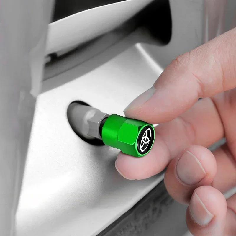 4Pcs Car Valve Stem Caps Cover Waterproof Car Accessories Goods For Toyota Yaris Hilux Corolla Prius Avensis Emblem Auris Rav4