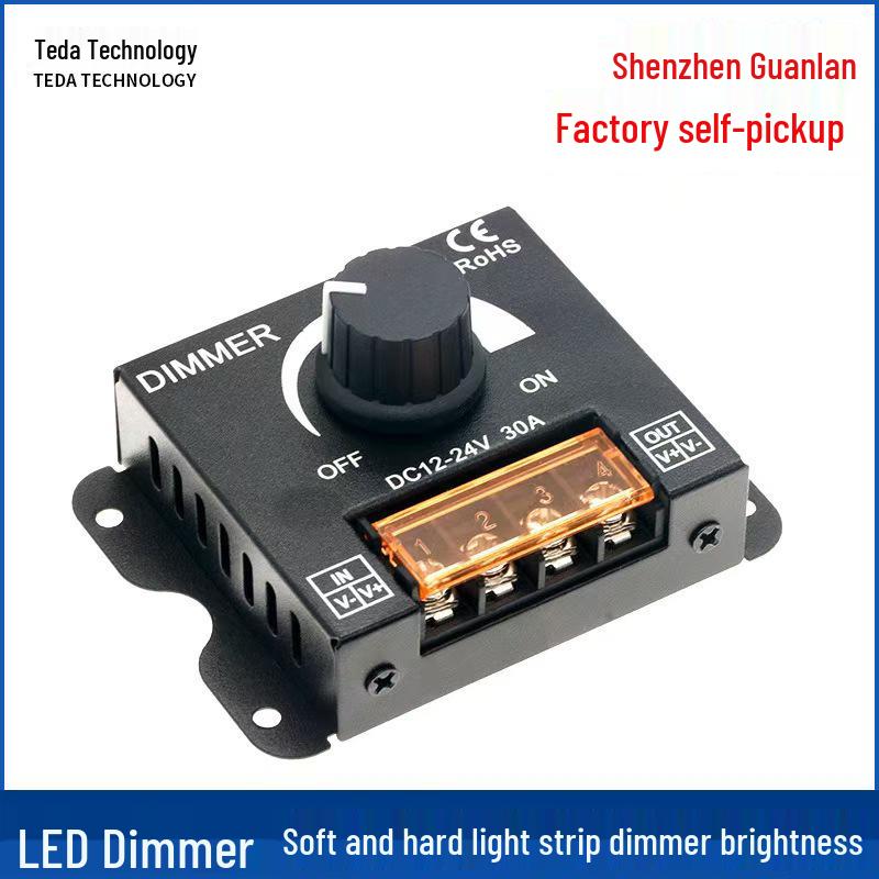 

Ручной диммер высокой мощности 12В/24В 30А для светодиодных лент с железным корпусом Dimmer (Classic Model)