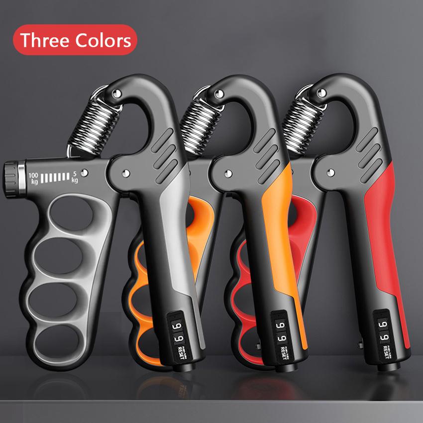 Adjustable grip trainer with mechanical counter-durable stainless steel hand clamp for muscle strengthening,rehabilitation and fitness training