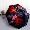 1pc Cute dog pattern Umbrella Portable Folding Umbrella Iron Frame Hole Bone Structure Outdoor Home Umbrella