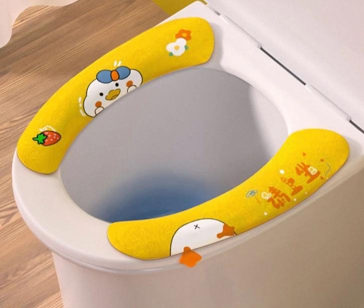 Domácnost Koupelna Sada záchodových potahů Podstavec Kreslený WC Toaleta Přilnavá podložka na sedátko Pratelná Univerzální potah na záchodové sedátko Polštář